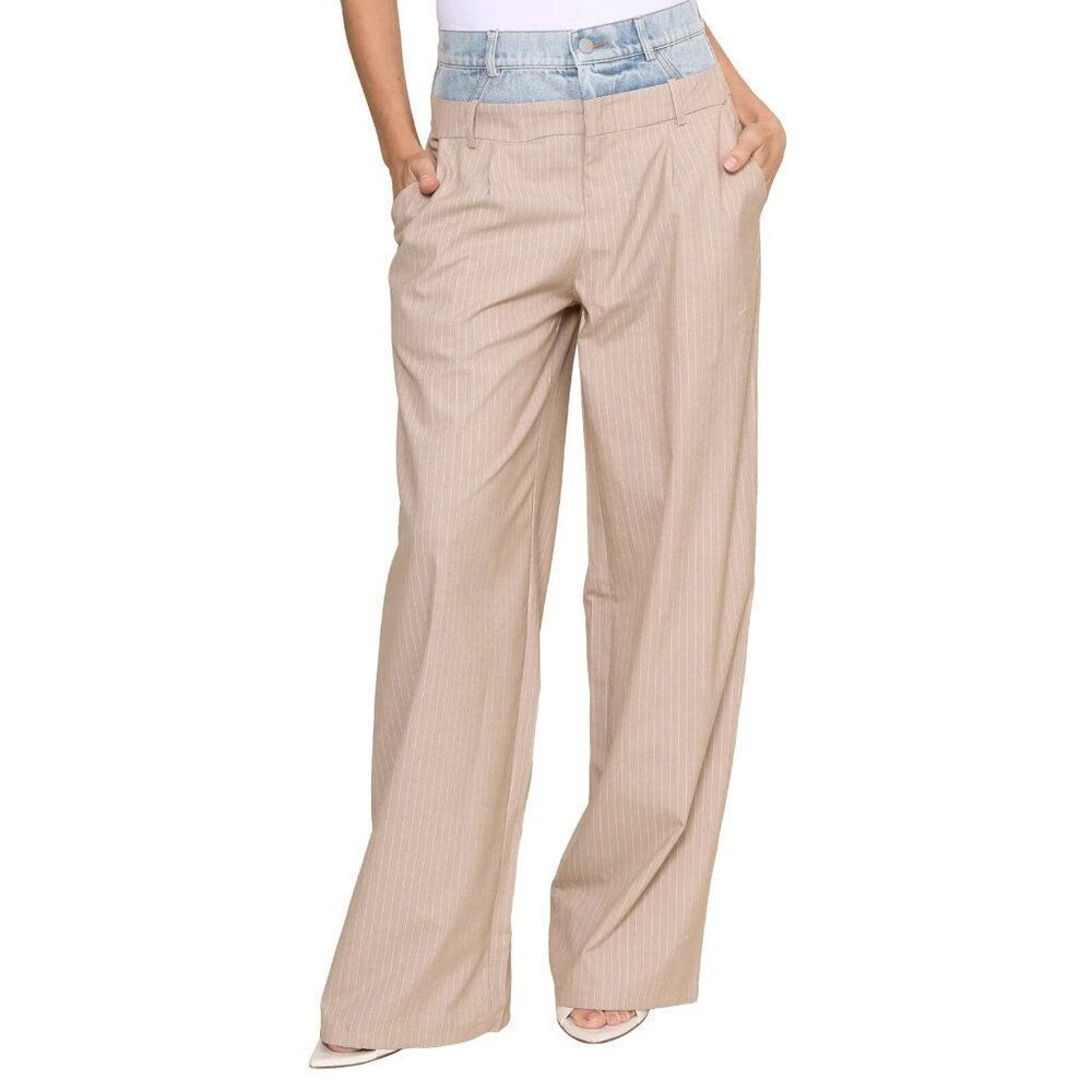Atik Group SOHO Pants Womens Dress Pants Size L Slacks Business Trousers Stripe